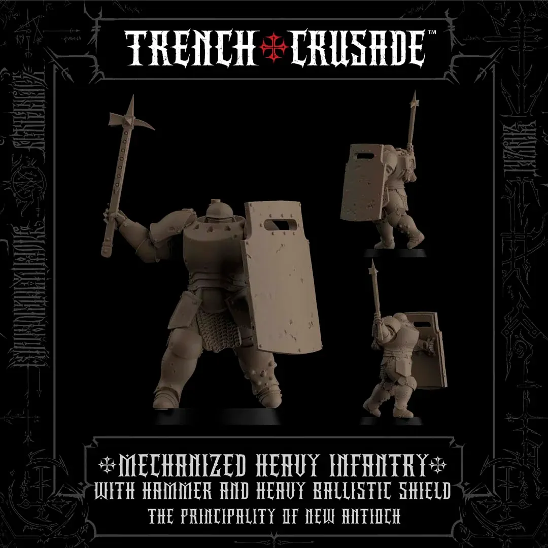 Miniature Fantassin Lourd Mécanisé avec Marteau et Bouclier Balistique Lourd